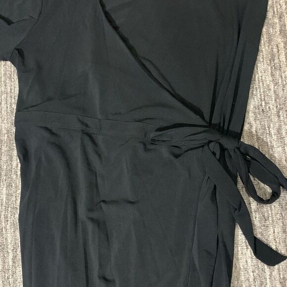 Old Navy Maternity Womens Medium Wrap Front Dress V‎ Neck Black Stretch Collar - Picture 7 of 8